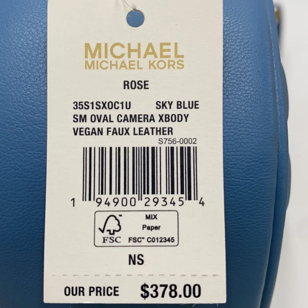 MICHAEL KORS ROSE SM OVAL CAMERA XBODY SKY BLUE - Picture 16 of 16
